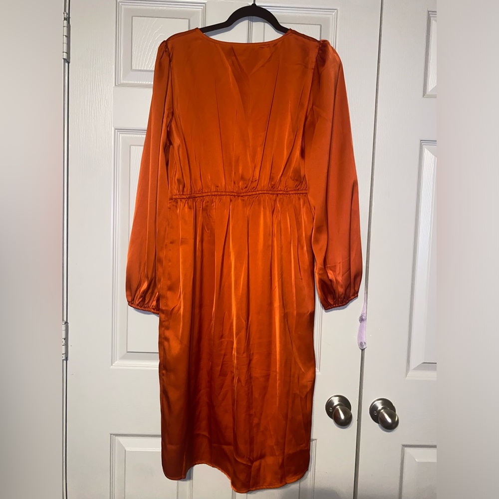Vibrant Orange Satin Dress - Picture 3 of 3